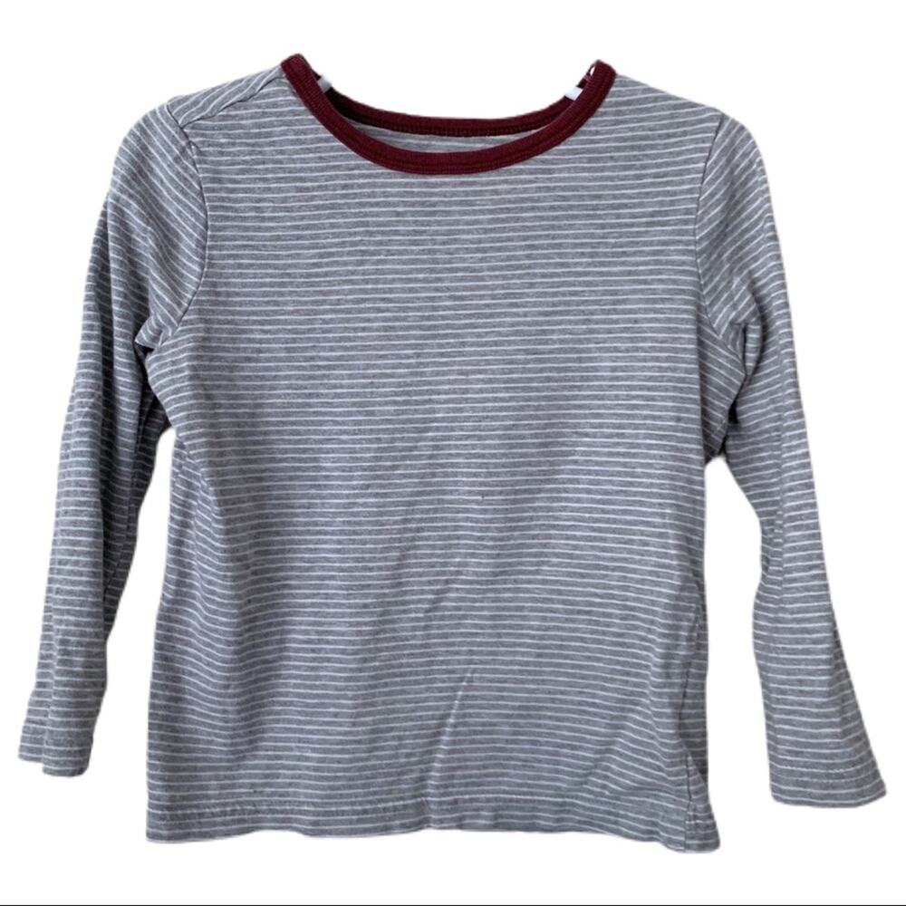 Old Navy Stripe Long Sleeve T-Shirt 3T Grey